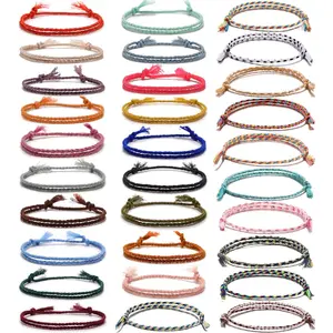 30 Pcs Handmade Woven Wrap Friendship Braided Bracelet for Women Colorful Wrist Cord Adjustable Birthday Gifts-Party Favors