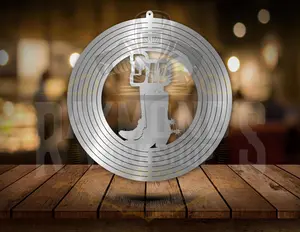 RWS Dads Boots Wind Spinner CNC Cut Steel Decorative Plasma Design with Swivel Hook for Outdoor Use 17" Diameter