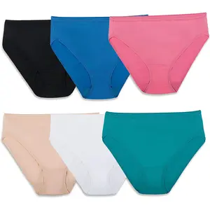 Fruit Of The Loom Womens Microfiber Hi-Cut Panties 6 Pack