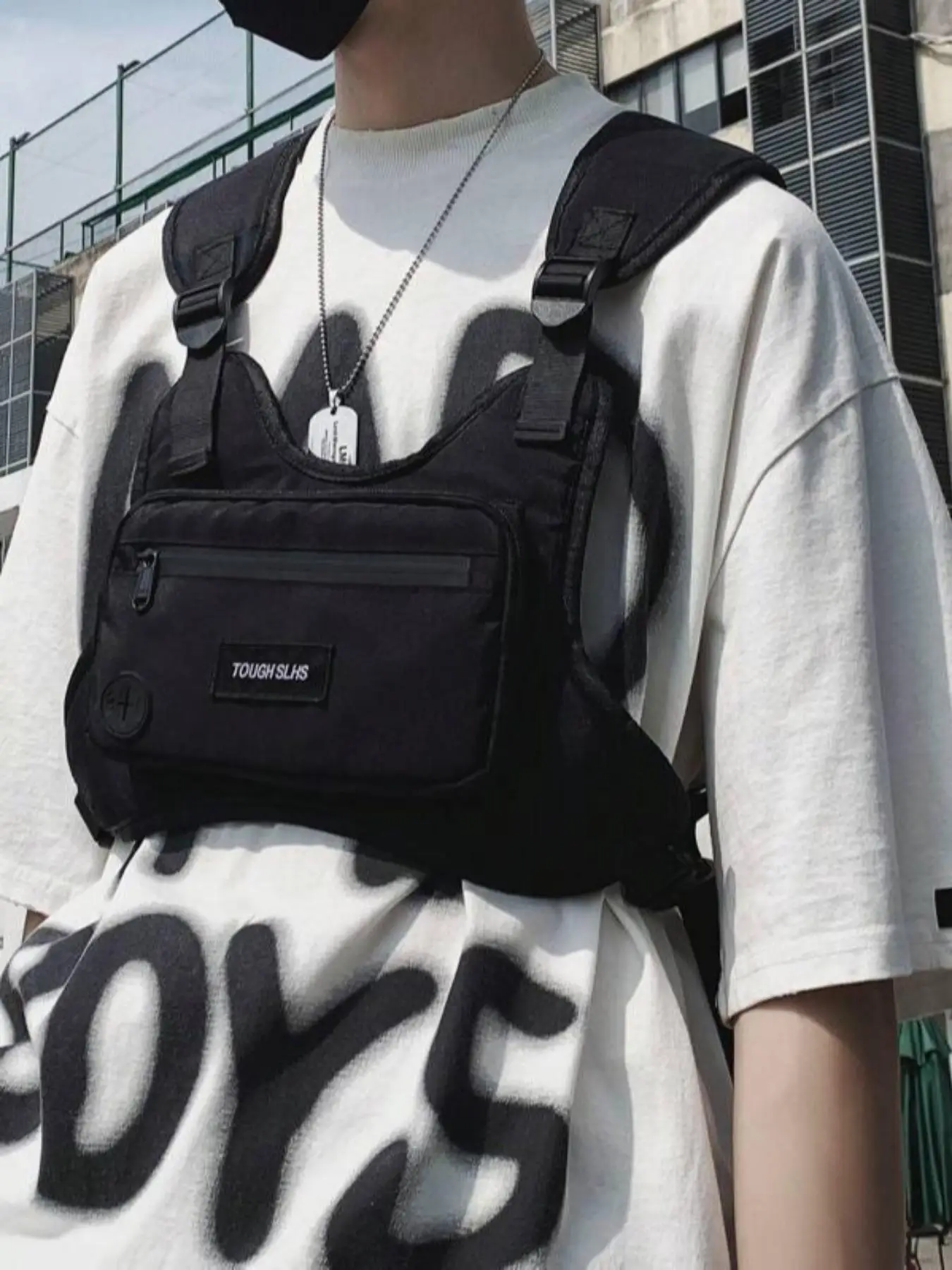 2025 Trendy Letter Label Decorated Zipper Belt Bag, Summer Large Capacity Sports Bag, Hip Hop Streetwear Chest Bag, Multi-functional Phone Case Fanny