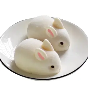 6-piece bunny mold, suitable for DIY baking, made of food-grade material, heat-resistant up to 428 degrees Fahrenheit, bunny, Easter lid ice cream jelly pudding mold, DIY mousse cake silicone mold, pastry mold