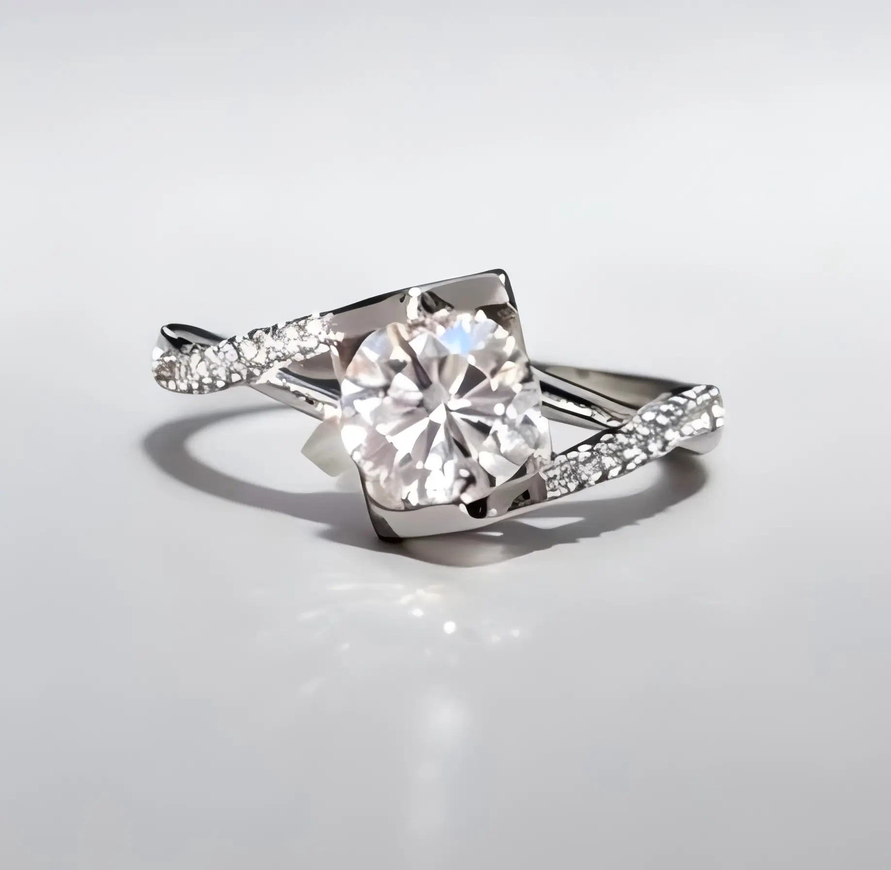 Twisted Arm Heart Shapesize1-15#VVS7 Moissanite Ring-007