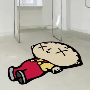 Creative Fashion Cartoon Rug, Photorealism Style Floor Mat for Bedroom & Living Room Decor, Unique Gift Idea for Home Decoration, Cartoon Pattern Rug