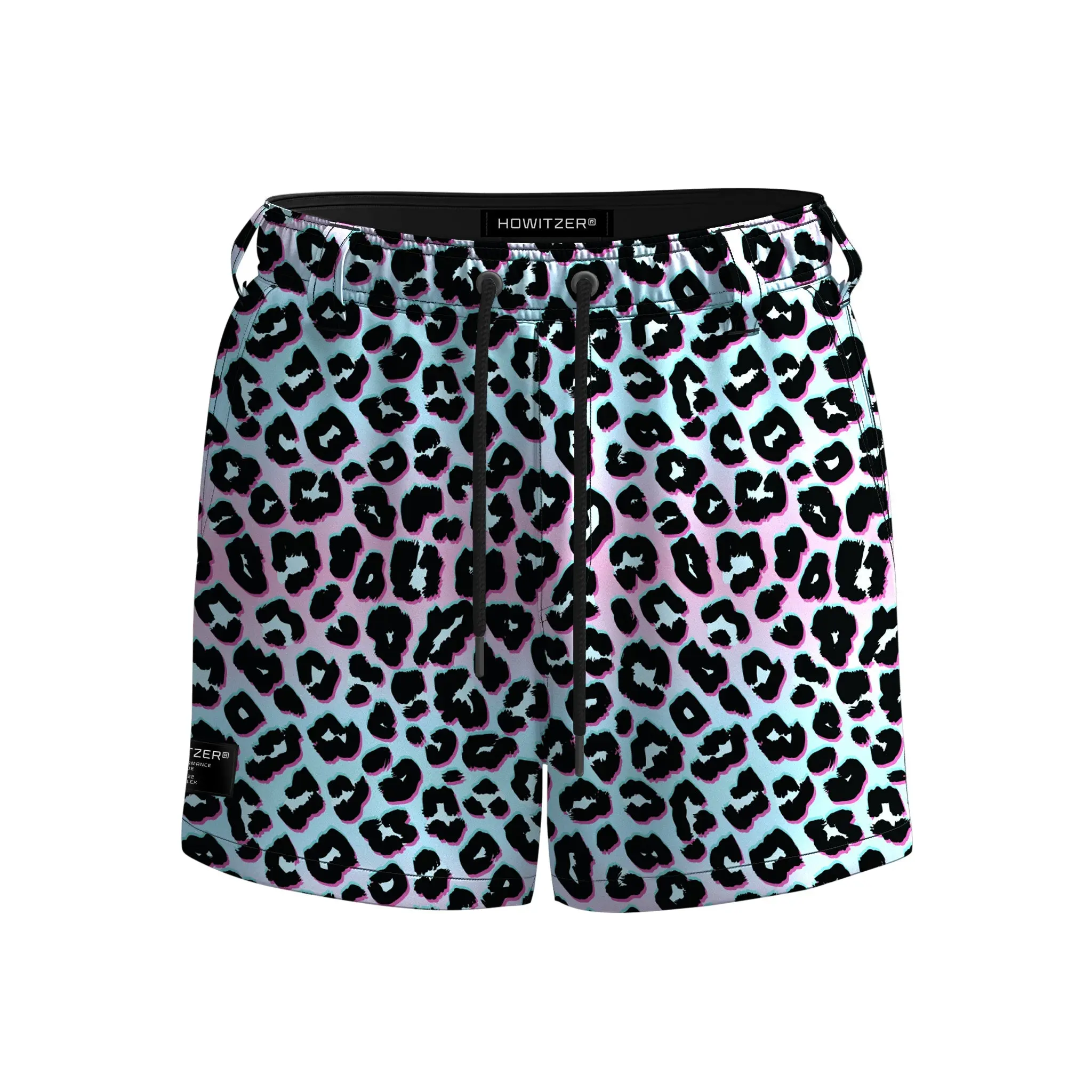 HOWITZER Men's Cheetah Print Hybrid Boardshorts - Sporty Chic Resort Wear with 6.5" Inseam, 3 Pockets & Drawstring Waist, Lightweight Wear, Short Length