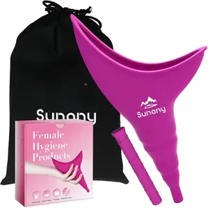 Female Urination Device, Reusable Female Urinal Silicone Women Pee Funnel Allows Women to Pee Standing Up, The Perfect Companion for Camping,Outdoor,Travel（Fuchsia）