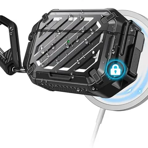 SUPCASE Polycarbonate Protective Case for AirPods Pro 3, IP68 Rated 10ft Waterproof Military-Grade Rubber-Enhanced Cover, Lock, Carabiner Clip, USB Port, LED Charge Light, Anti-Scratch, Wireless & Cable-Compatible, TikTok Shop Back to School, Protection,