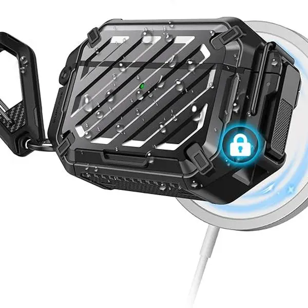 SUPCASE Polycarbonate Protective Case for AirPods Pro 3, IP68 Rated 10ft Waterproof Military-Grade Rubber-Enhanced Cover, Lock, Carabiner Clip, USB Port, LED Charge Light, Anti-Scratch, Wireless & Cable-Compatible, TikTok Shop Back to School, Protection,