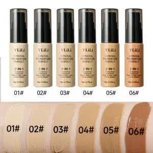 6-color Matte Foundation, liquid foundation to cover acne marks and dark circles, long-lasting waterproof makeup Concealer Cover Skin Defects Halloween Makeup Christmas Gift