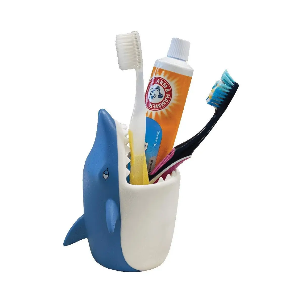 Kids Shark Toothbrush Holder Silicone Toothbrush Organizer Bathroom Storage