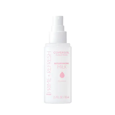 COVERGIRL Clean Fresh Prime + Refresh Spray, Gentle Milky Skincare Misting Moisturizers & Mists for Adults - Absorbs Quickly Deep Hydrator, Softens Skin, Boosts Glowy Glass Skin Anytime Daily Treatment