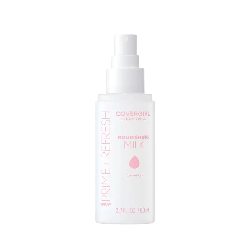COVERGIRL Clean Fresh Prime + Refresh Spray, Gentle Milky Skincare Misting Moisturizers & Mists for Adults - Absorbs Quickly Deep Hydrator, Softens Skin, Boosts Glowy Glass Skin Anytime Daily Treatment