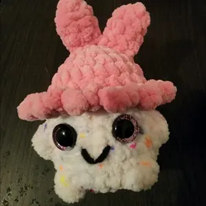 Handmade Amigurmi plush Mushy Boi with bunny hat