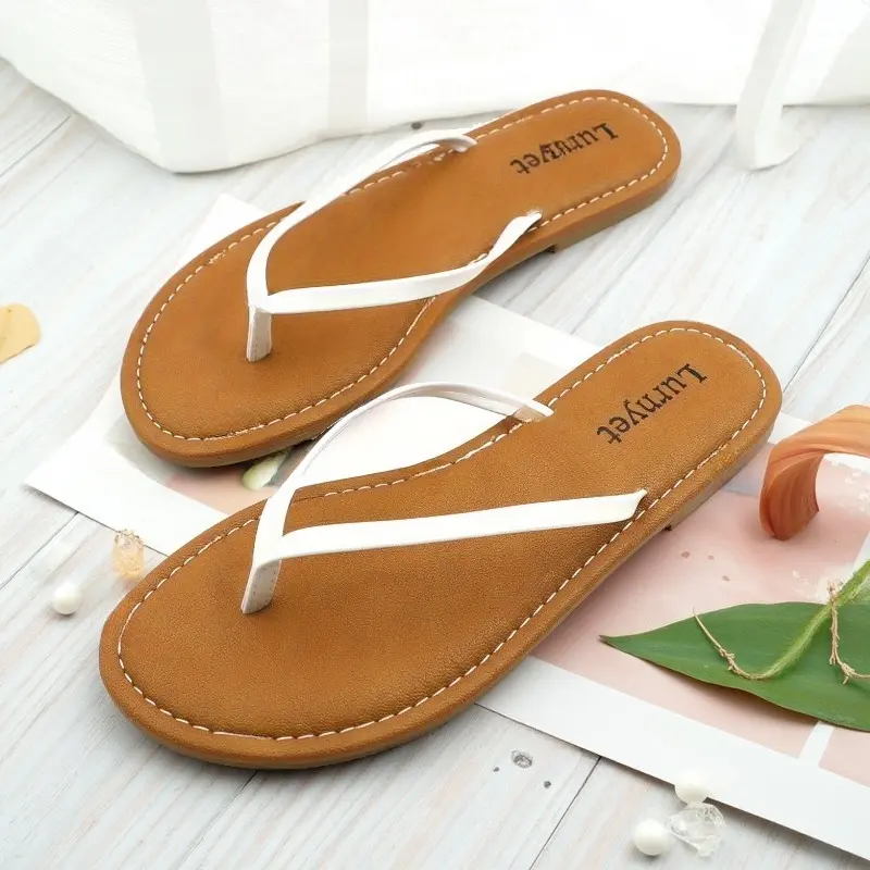 Women's Classic Braided Flip Flops, Round Toe Vegan Leather Slip On Sandals with Comfortable Cushioned Support for Beach & Vacation, Fashionable Sandals, Flip Flops Women, Synthetic Pu, Breathable Fit, Casual Wear, Chic Retro, Women's Flip Flops