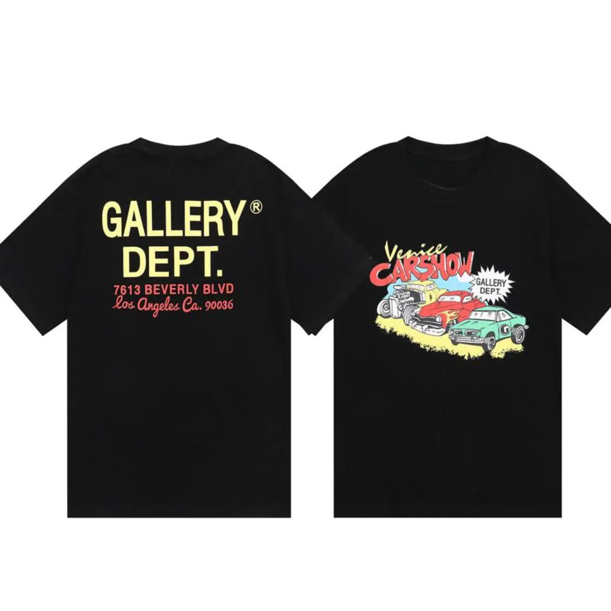 Gallery Dept. Venice Classic Car Show Graphic T-Shirt, Vintage Hot Rod Streetwear Tee, Retro Automotive Cotton Shirt, Unisex Casual Top