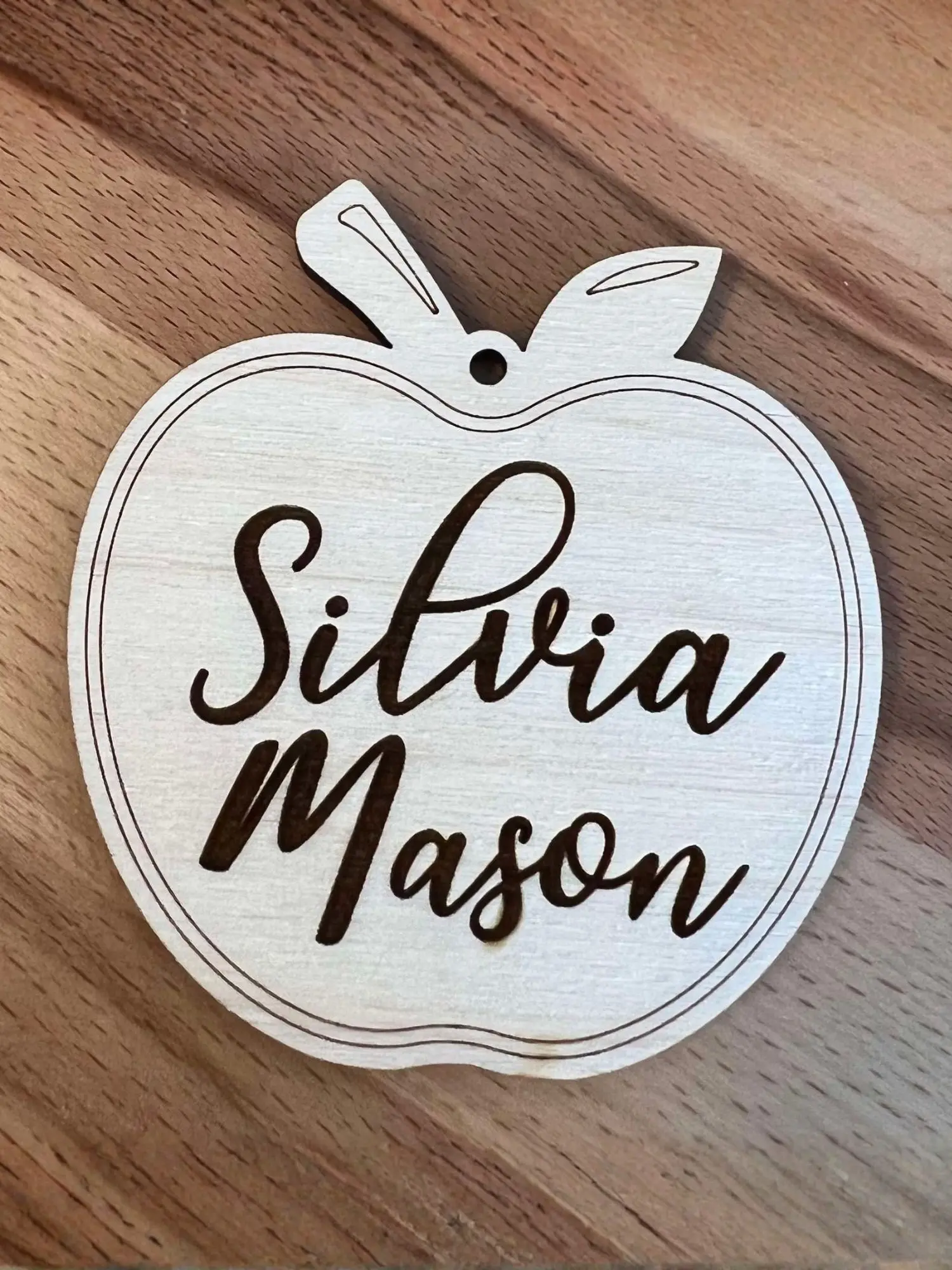 Apple Ornament Wood Gift for Teachers