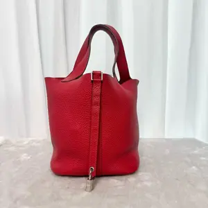 Pre-owned HERMÈS Hermes Classic Red Picotin Lock Bag|20837138