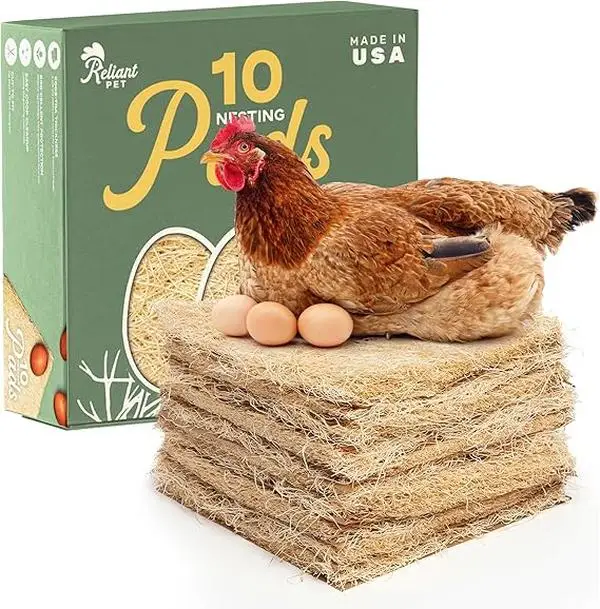 Nesting Pads for Chicken Coop - Chicken Coop Accessories 10pc 13" x 13" Bedding for Chickens