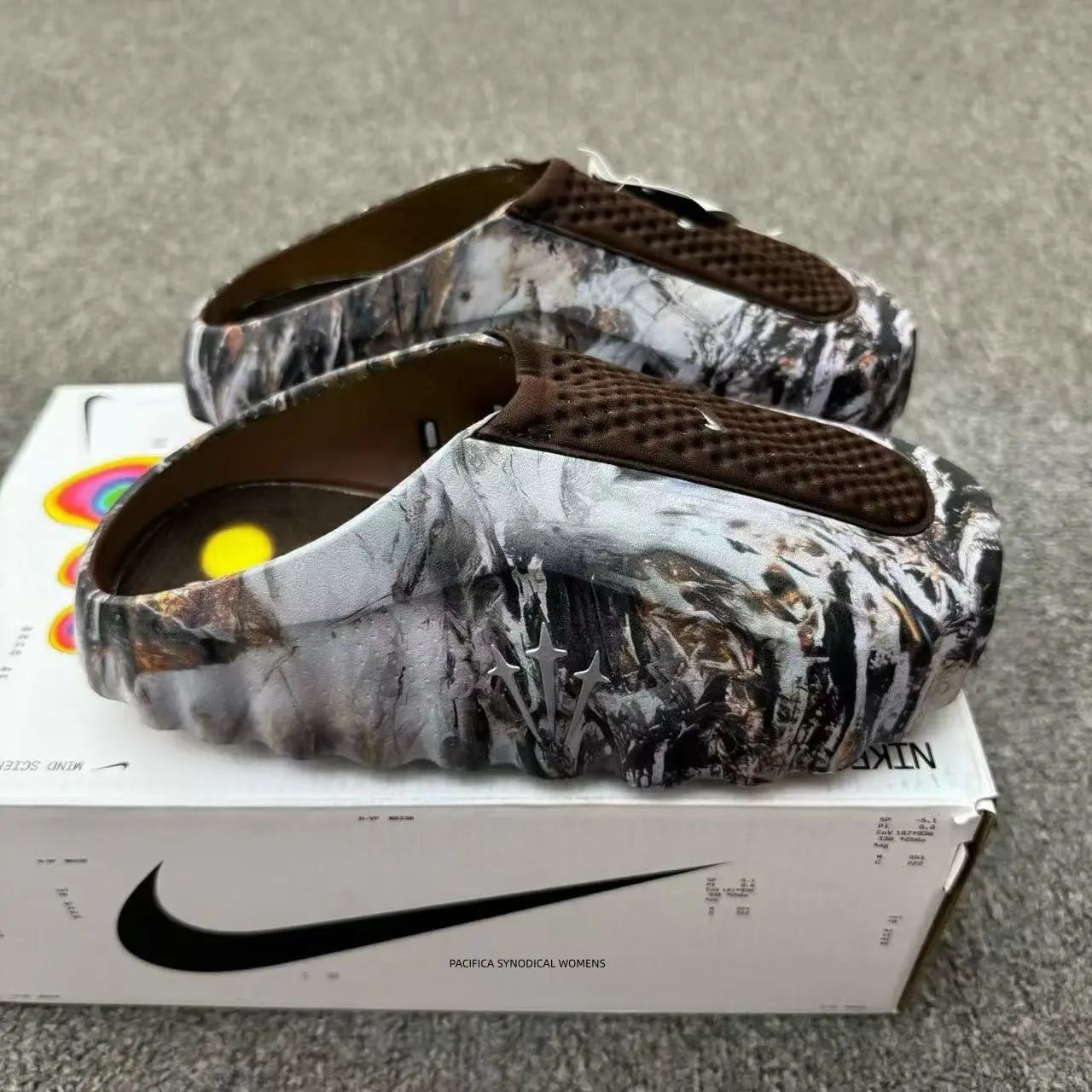 Men Camo Print Closed‑Toe Mule Slippers Yellow Dotted Non‑Slip Outsole Chunky Wavy Thick Sole Soft EVA Slip‑On Slides Hip‑Hop Street Indoor Outdoor Sandals