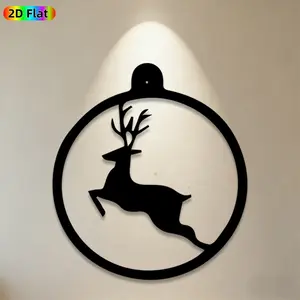 1pc Deer Metal Wall Art, Graceful Deer Statue Mural, Ideal Gift for Christmas, New Year, Animal Decor Enthusiasts, Weather-Resistant Metal Wall Decor Wall Sculptures, Perfect for Living Room Wall & Garden Fence, Charming Home & Outdoor Decor Accent