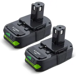 2 Packs 3600mAh 18V  Replacement for Ryobi 18V , Compatible with Ryobi 18V  P108 P102 P103 P104 P105 P107 P109 P122 Cordless Power Tools