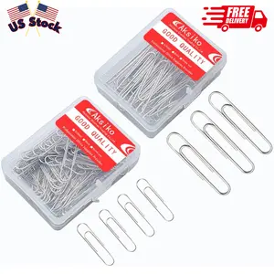220pcs Silver Paper Clips, Medium and Jumbo Size (1.3 inch & 2 inch)