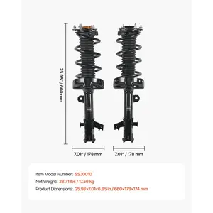 VEVOR Front Shock Absorber Strut Assembly, 2Pcs Shock and Strut Assembly with Coil Spring, Compatible with 2011-2013 Kia Sorento, Automotive Replacement Struts for OE 172712/ 172713