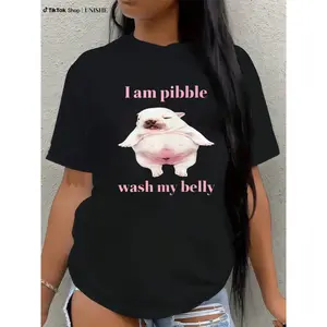 Funny Pibble Dog Tee – I Am Pibble Wash My Belly Brainrot Graphic Shirt