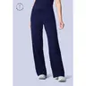 Women's High-Waisted Navy Jeans - Casual Comfy Baggy Streetwear Basic Pants, 4-Way Stretch Moves With Every Step, Yoga Band, Spill Resistant, 6-Pocket Carry, Machine Washable