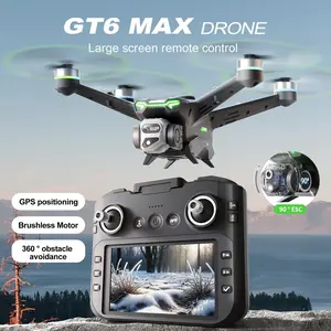 GT6 MAX Drone with 4.5-inch Screen GPS Optical Flow Positioning Brushless Motors 5G WiFi 25-Minute Flight Foldable Design for Aerial Photography