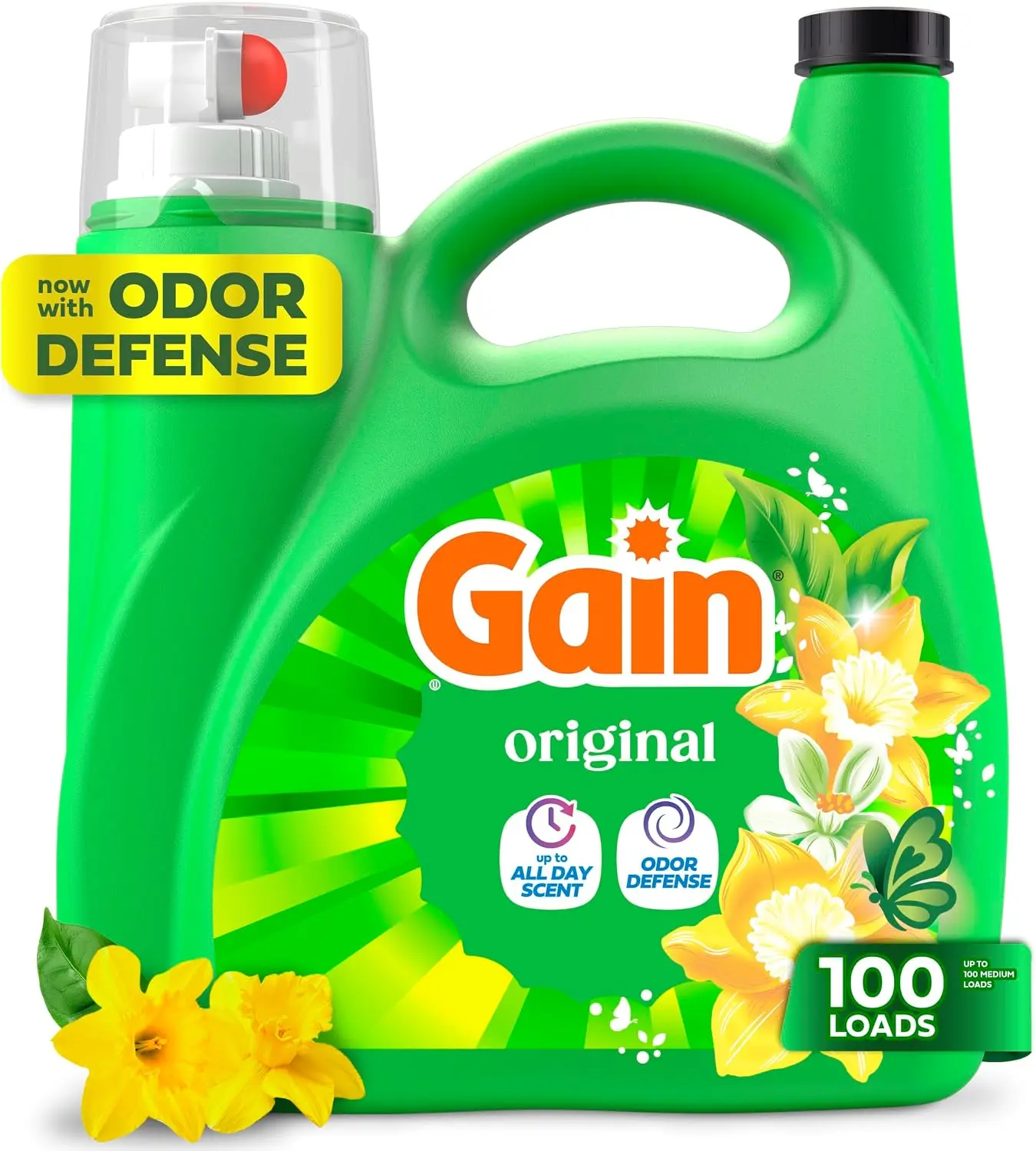 Liquid Laundry Detergent, Freshness, Odor Defense, High Efficiency Washing Machine Liquid Laundry Soap, Original Scent, 132 fl oz, 100 Loads (Packaging May Vary)