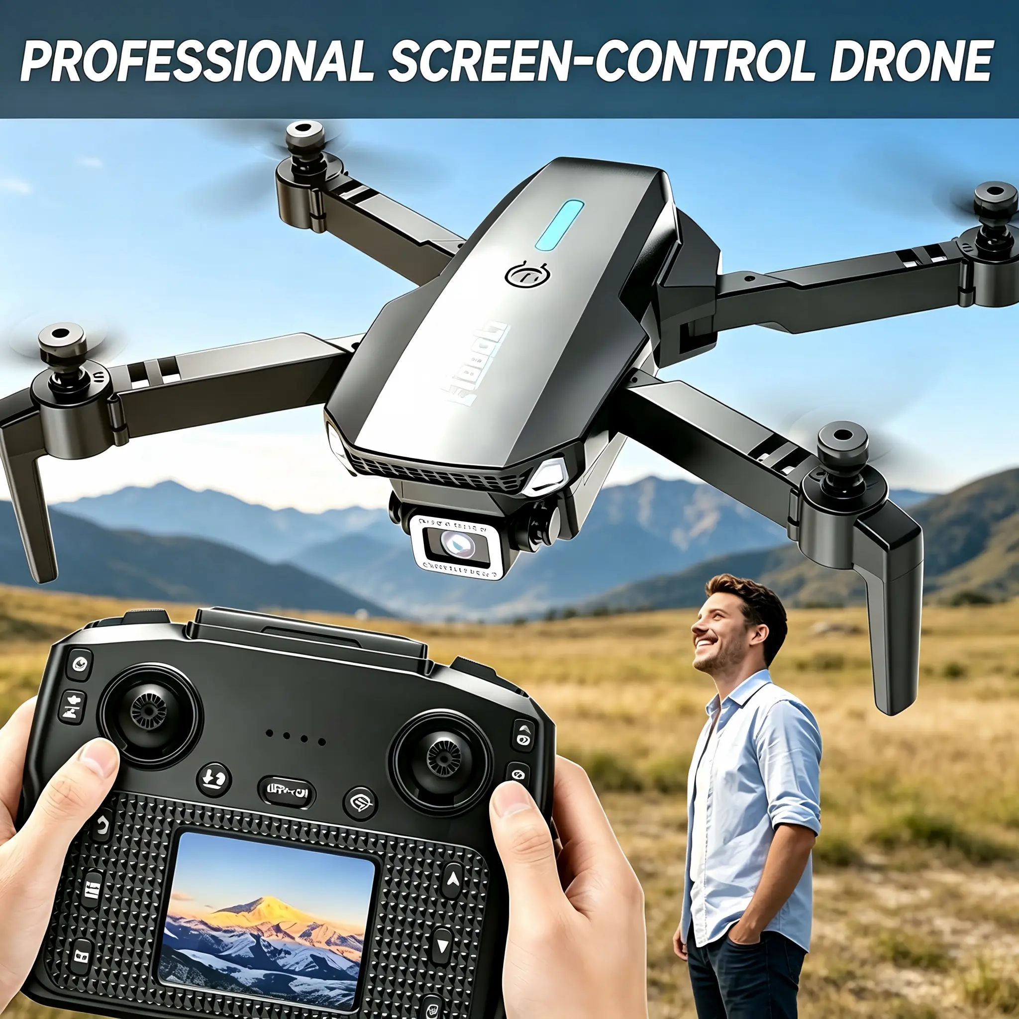 Tongli RC Drone / Remote Control Drone for Kids Flying Toy, HD Camera Quadcopter, Altitude Hold Drone, Optical Flow Drone, 360 Stunt Flip Drone, Headless Mode Drone, Indoor & Outdoor Home Leisure Drone, Anniversary Gift, Holiday Gift