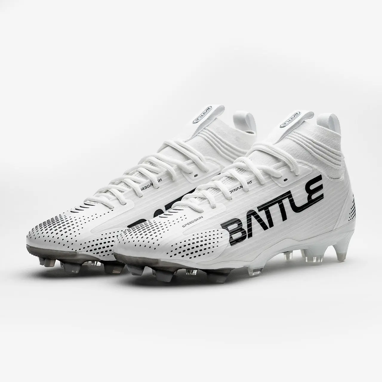 AstroFly Battle Cleats - White with Neon Green Laces - Elite Speed