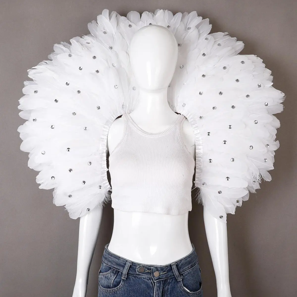 Halloween Masquerade Ball Party Carnival Feather Shawl New Elegant Women's Shawl Set Cosplay Feather Punk Style