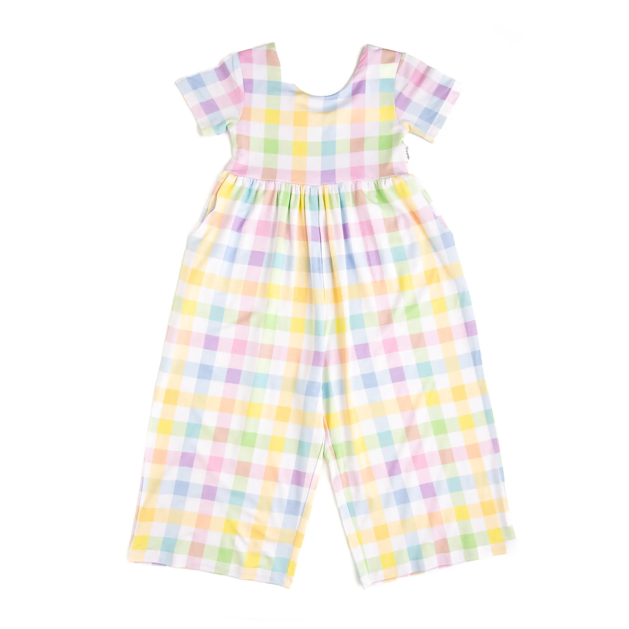 Winnie Pastel Plaid Romper Easter One Piece Bamboo Outfit by Gigi and Max