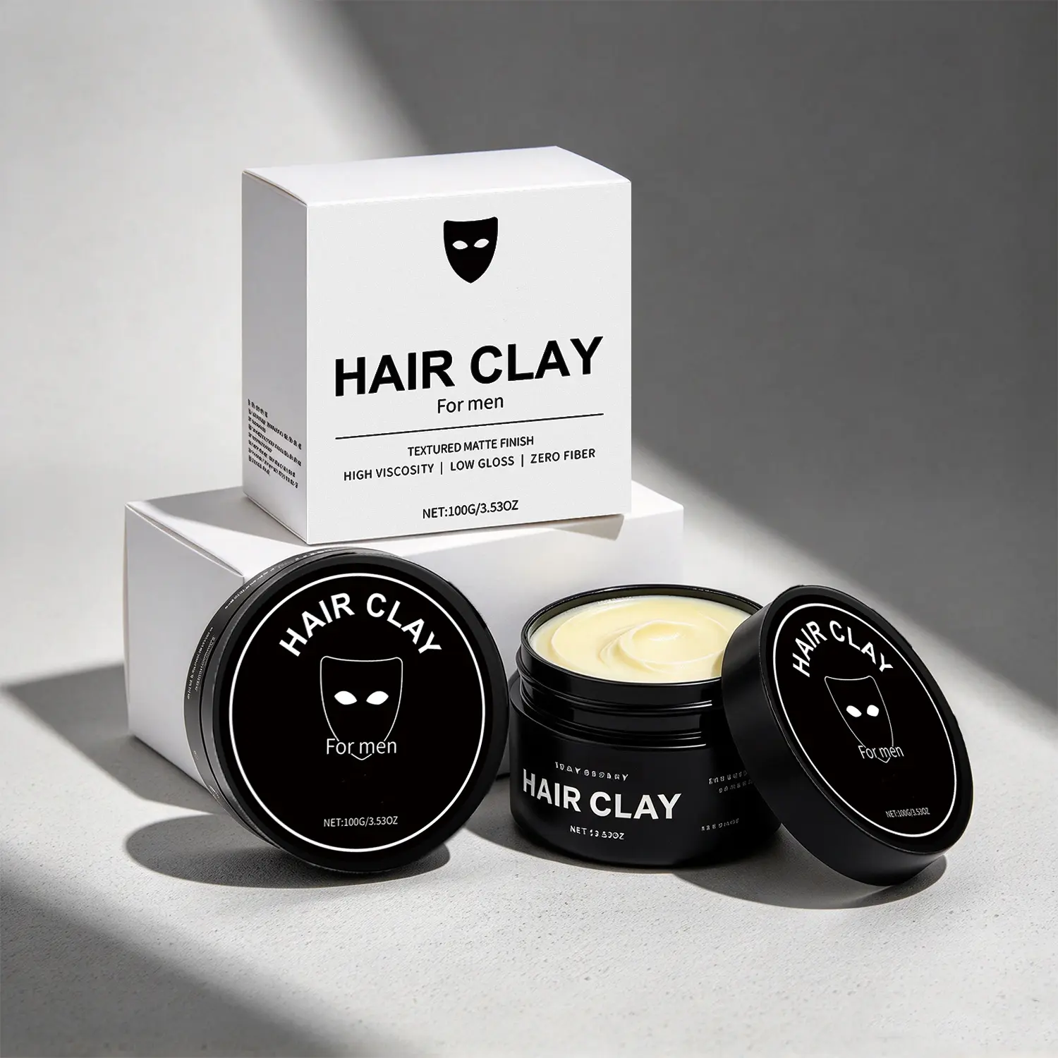 Men's Matte Hair Clay Hair Styling Paste Lightweight Texturizing Formula Natural Volume Flexible Hold Matte Finish Easy Daily Hair Styling for All Hair Types 100g Hair Styling Agent