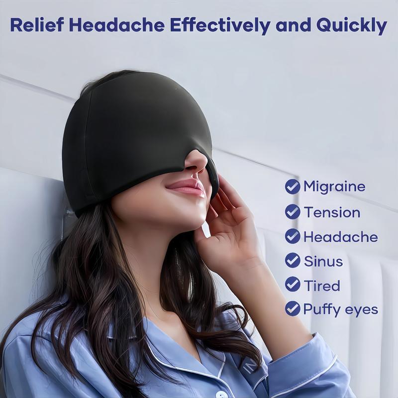 Headache Relief Ice Pack Hat – A Gel Ice Pack Head Wrap That Effectively Relieves Migraines, Stress, And Tension, Suitable For Use In The Office, Before Bed, Or For Everyday Relief At Home.