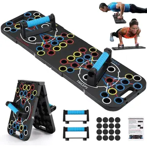 Solid Push Up Board Home Workout Equipment Multi-Functional Pushup Stands System Fitness Floor Chest Muscle Exercise Professional Equipment Burn Fat Strength Training Arm Men & Women Weights