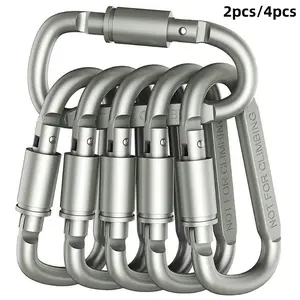 2/4pcs High-Quality Aluminum Alloy Carabiners, D-Shaped Heavy-Duty Clips for Climbing, Multi-Functional Quick Snap Hooks, Carabiner for Leash