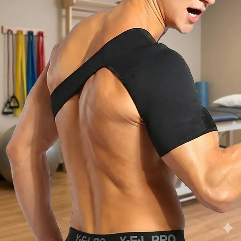 Anti-Slip Enhanced Sports Shoulder Strap, Shoulder Back Aligner, Adjustable Unisex Performance Support, Breathable Shock-Absorbing Design for Basketball, Badminton, Training & Fitness. Versatile Indoor Outdoor Protective Gear.