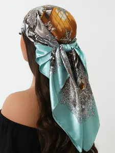 Fashion 90x90cm Shawl, 35.4inch Scarf for All Seasons, Travel-Ready Square Scarf, New Outdoor Headscarf for Women, Luxury Printed Neck Wrap, Square Head Scarves