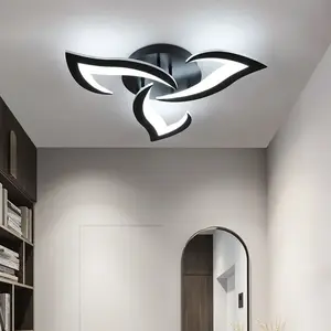 LED Ceiling Light, Modern Three-Head Flower-Shaped Lamp, 6500K White/3000K Warm Light, Acrylic/Wrought Iron Design, For Bedrooms, Study Rooms, Bars, Decorative Ambient Indoor Lighting, Home Decor Lighting