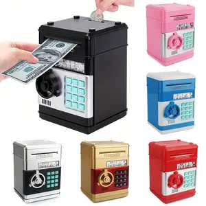 Interactive Atm Coin Deposit Box with Password, Electronic Savings Bank, Digital Piggy Bank, Safe Money Piggy Bank for Kids, Christmas Gift for Boys & Girls