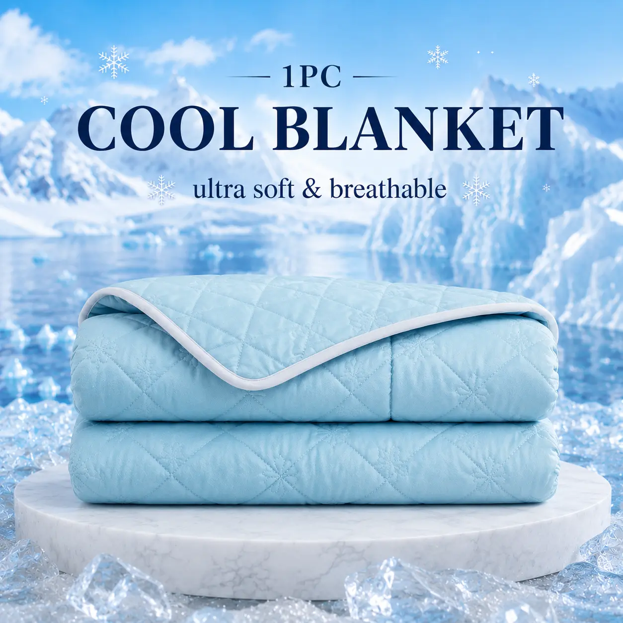 1 Piece Cooling Comforter Double Sided Breathable Duvet for Hot Sleepers Lightweight Soft Summer Quilt Skin Friendly Bed Blanket for Bedroom Travel