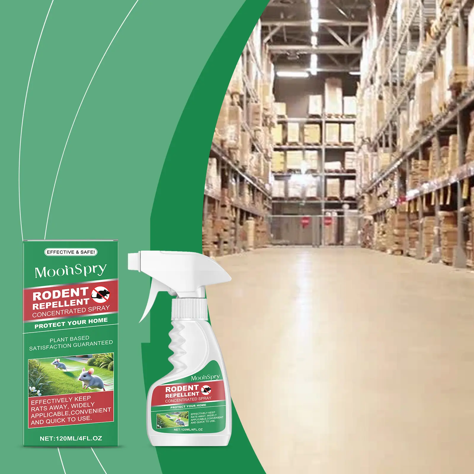 Surj Selection X MoonSpry Mint Mouse Repellent Spray for Car Engines, Outdoor and Indoor Use, Mouse Repellent Spray