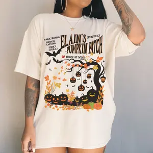 Elain's Pumpkin Patch Shirt LICENSED Acotar Shirt Halloween Crew Neck Sarah J Maas Merch Velaris Shirt City Of Starlight Fall Apparel, Summerween Streetwear Lady Top, Unisex Womenswear Underwear Women Comfort Tshirt Casual Oversize Crewneck
