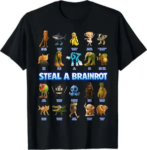Funny Steal A Brainrot Italian Meme Gifts for Boys Girl Kids T-Shirt