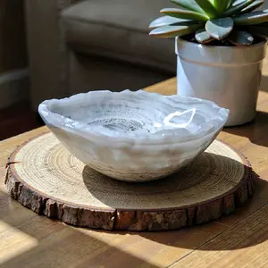 Calcite Stone Carving Bowl, Collectible Item