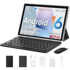 Android 16 Tablet Latest Tablets, 11 Inch Tablet （6+28GB RAM 128GB ROM, 8000mAh Battery 2in 1 Tablet with Keyboard, Case, Stylus Without Electricity., Tablet PC, 90Hz Wifi, 5MP+8MP Dual Camera, 1280 * 800 FHD IPS Screen, Tablet, Pad