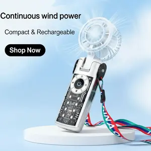 Portable Turbo Fan, 5-Speed Foldable Fan with LED Display, Powerful Turbo Cooling Airflow, USB Handheld Fan for Outdoor Activities, Travel and Work, USB Rechargeable Fan