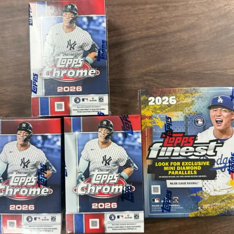 Break #7 PYT (3) 2026 Topps Chrome Baseball Blaster Boxes, (1) Topps Finest Baseball Mega